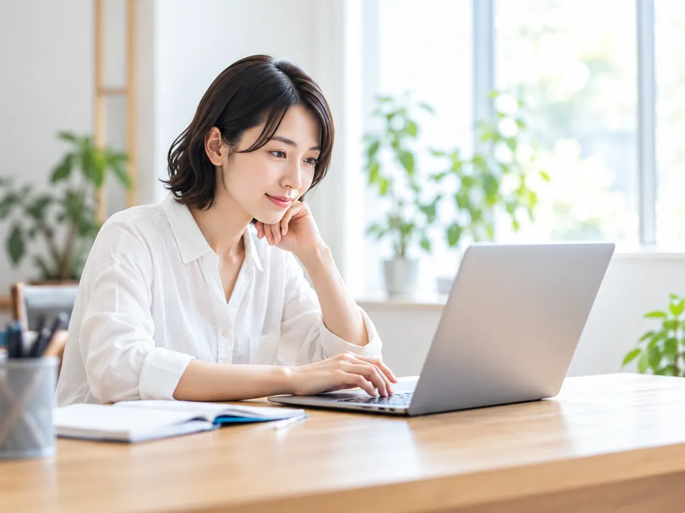 パソコンで仕事に取り組む場面のイメージ