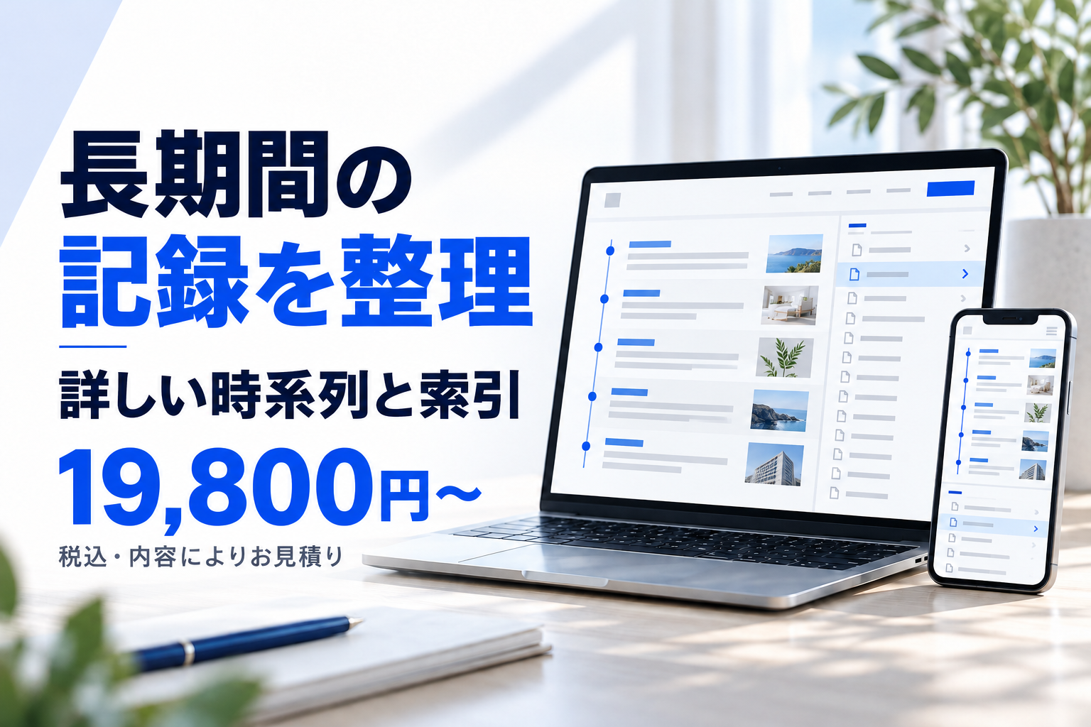 長期間の記録を、詳細な時系列と索引へ整理します
