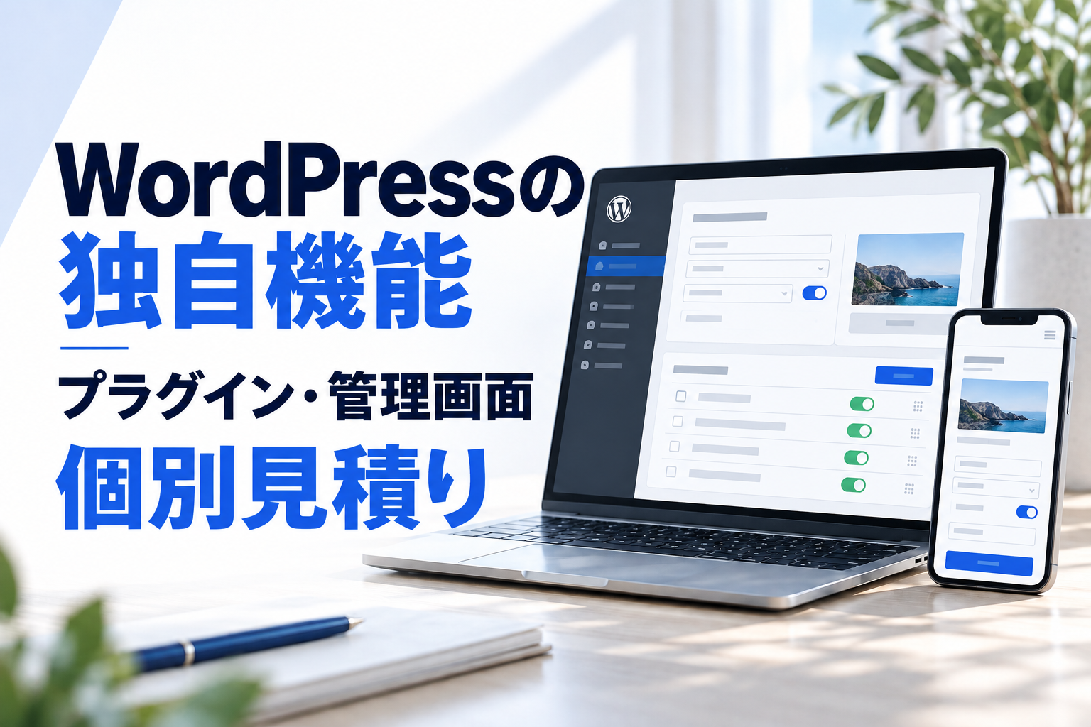 WordPressの独自プラグイン・管理機能を開発します