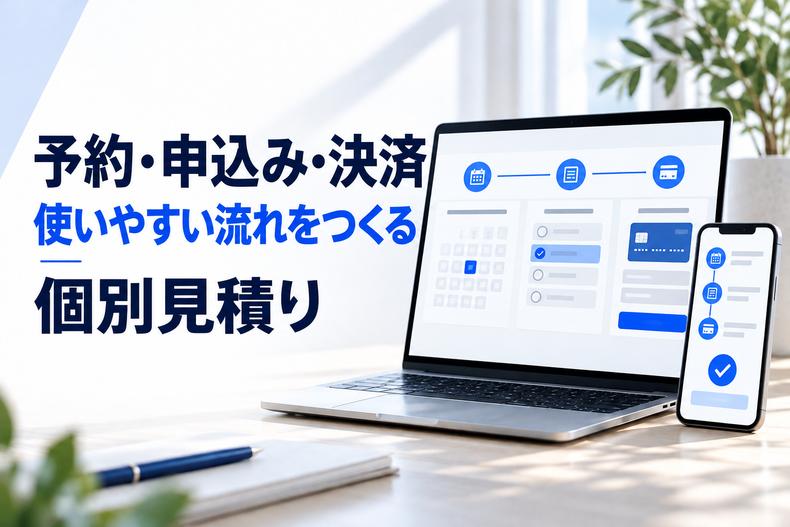 予約・申込み・ネットショップ・決済の流れを整えます