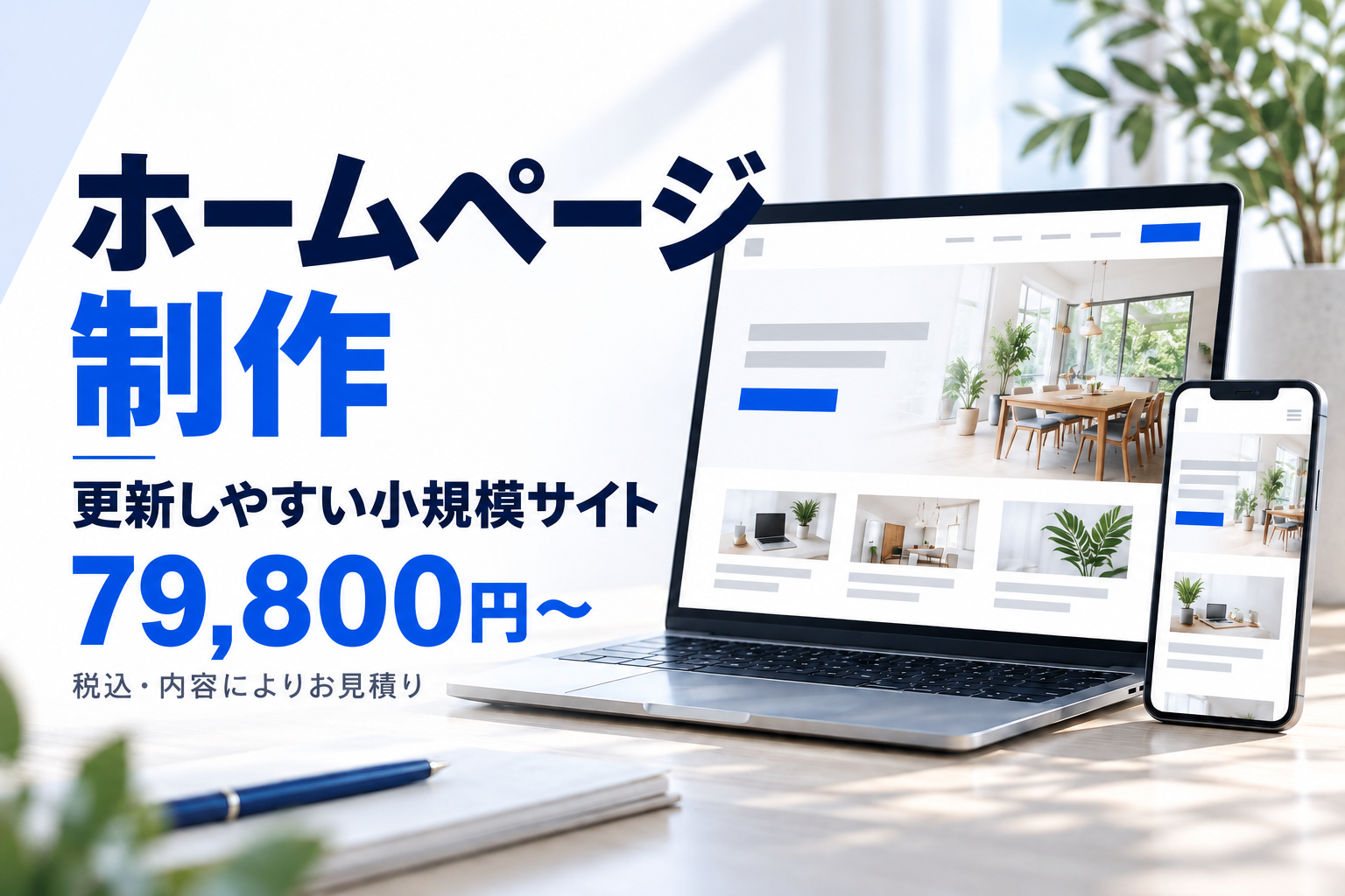 更新しやすいホームページ・小規模サイトを制作します