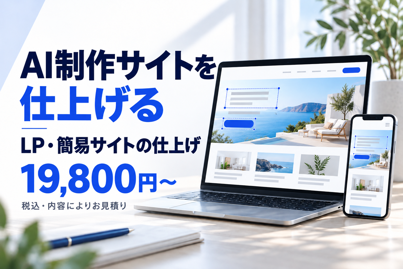 AIで作ったLP・簡易サイトを、公開できる形へ仕上げます