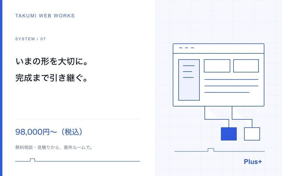今のデザイン・機能を保ちながら、サイトを引き継ぎます