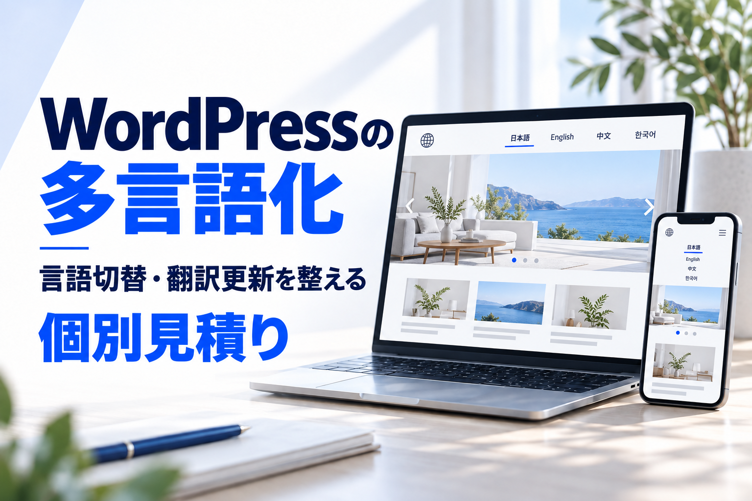 WordPressサイトの多言語表示と更新方法を整えます